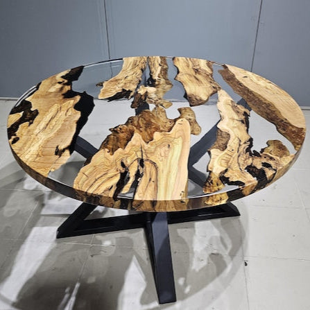 Custom Order Dining Table,Olive Tree Epoxy Dining Table,Epoxy Resin Round Table